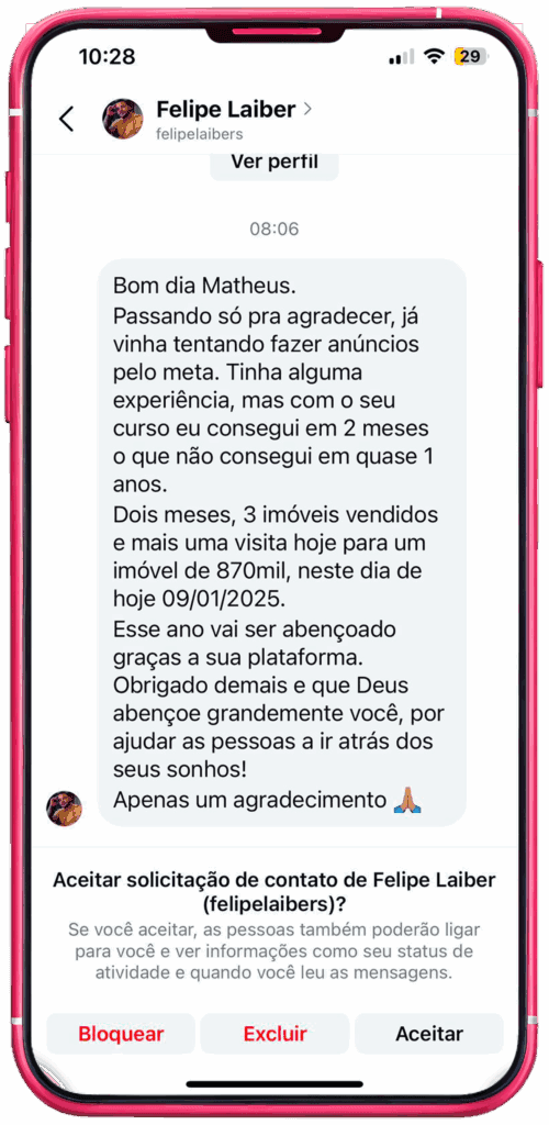 A plataforma no seu celular