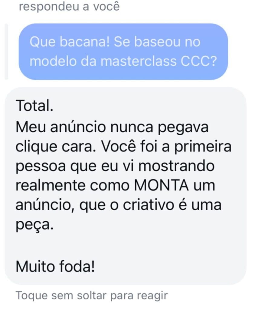Depoimento de aluno