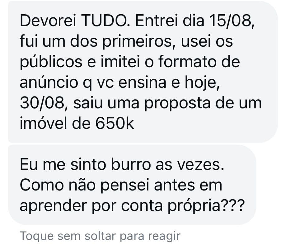 Depoimento de aluno
